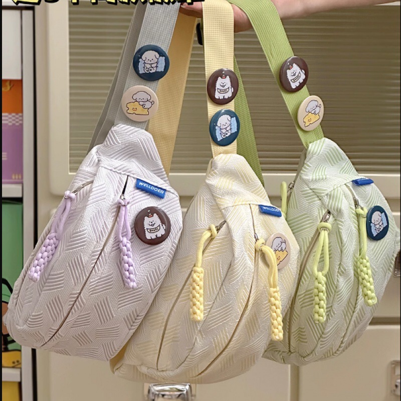 Simple Casual Ins Style Bag Women's Fresh Style Mori Crossbody Bag Sports Chest Bag All-match Waist Bag for Students