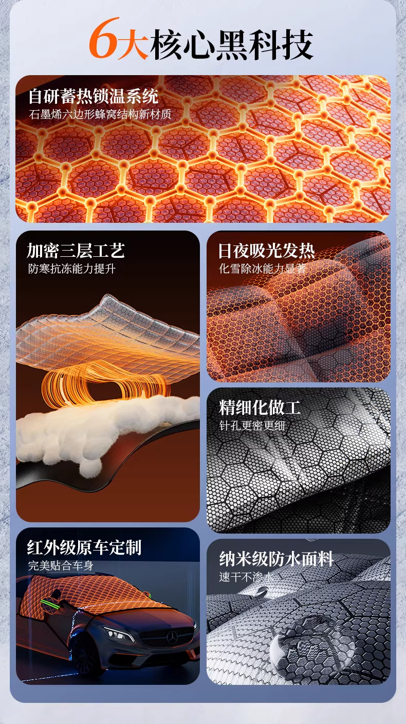 Car Snow Cover for Front Windshield, Magnetic Anti-Snow, Anti-Freeze, Anti-Frost Half Cover, 2026 Winter New Thickened Car Cover