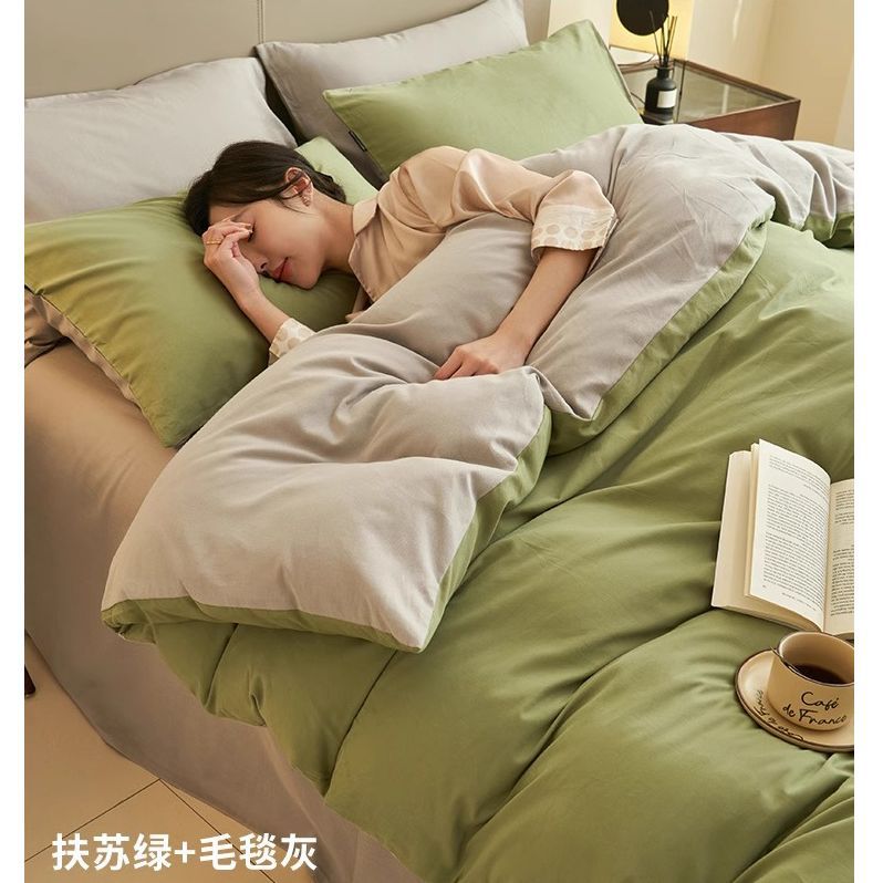 Cama de algodón de cuatro piezas, algodón puro 2025, nueva colcha de cama, cama de dormitorio, ropa de cama de tres piezas