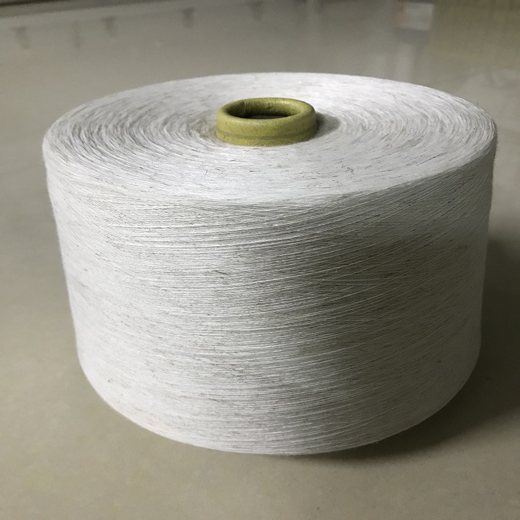 工厂供应粘胶亚麻混纺纱 R70/L30 26支原色 粘麻纱26s竹节纱
