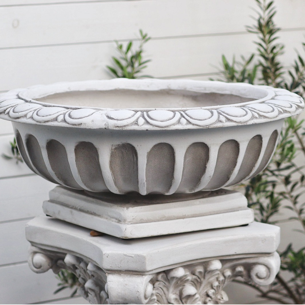 Directo de fábrica Europea columna romana maceta vintage gris colección jardín patio Villa decoración artesanía