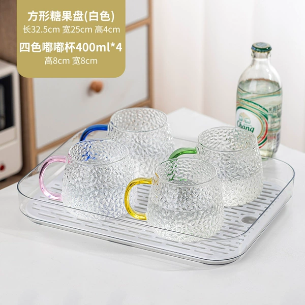 [White] Square Candy Dish + Four-Color Dudu Cup-400ml⚑⚑