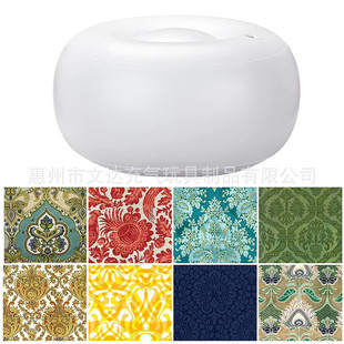 Cross-border PVC inflatable stool indoor outdoor cushion foldable portable blowing liner cloth cover stool New