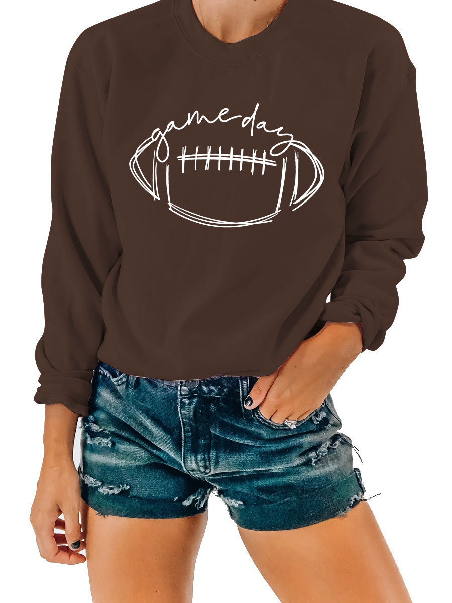 En stock de las mujeres del siglo Comercio exterior estación independiente Amazon Rugby impresión más tamaño manga larga sudadera image 21