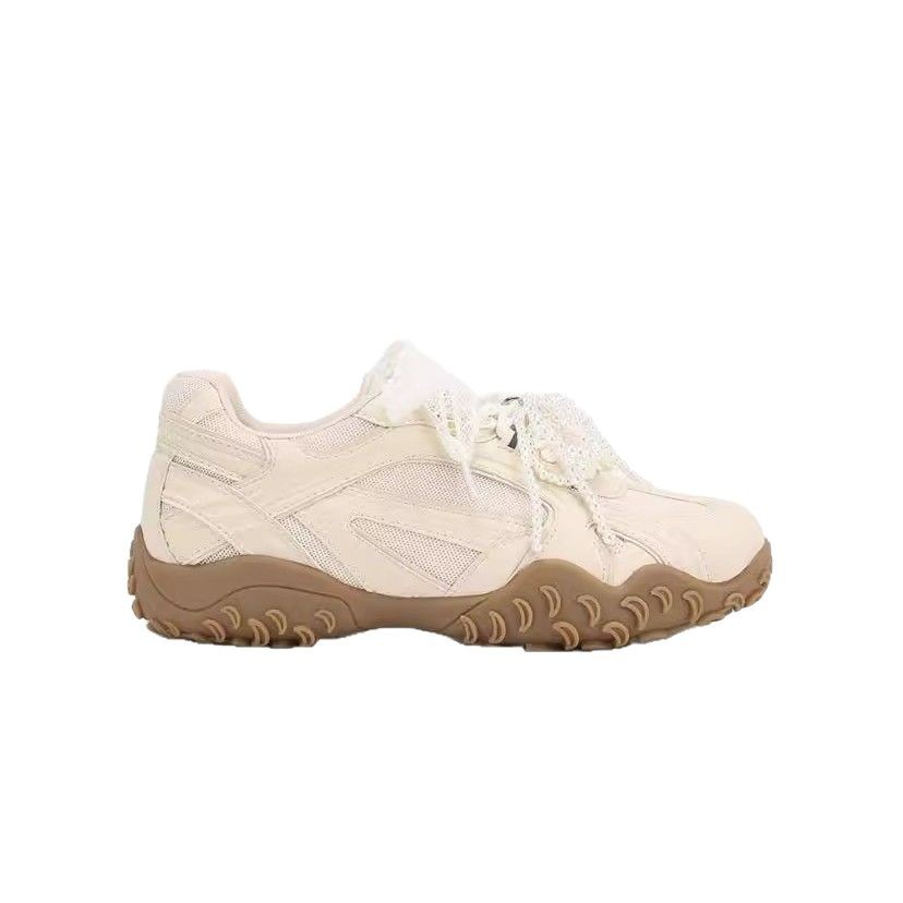 [Suiyin] 2025 nueva base de media luna original ~ encaje con perlas de alta casual Gump zapatos de entrenamiento de mujeres