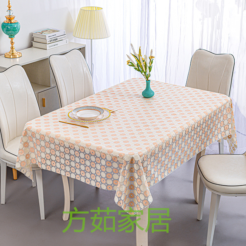 Mantel de estilo europeo impermeable a prueba de aceite anti-escaldado tela de mesa sala de estar hogar rectangular mesa de café mantel de plástico en stock al por mayor