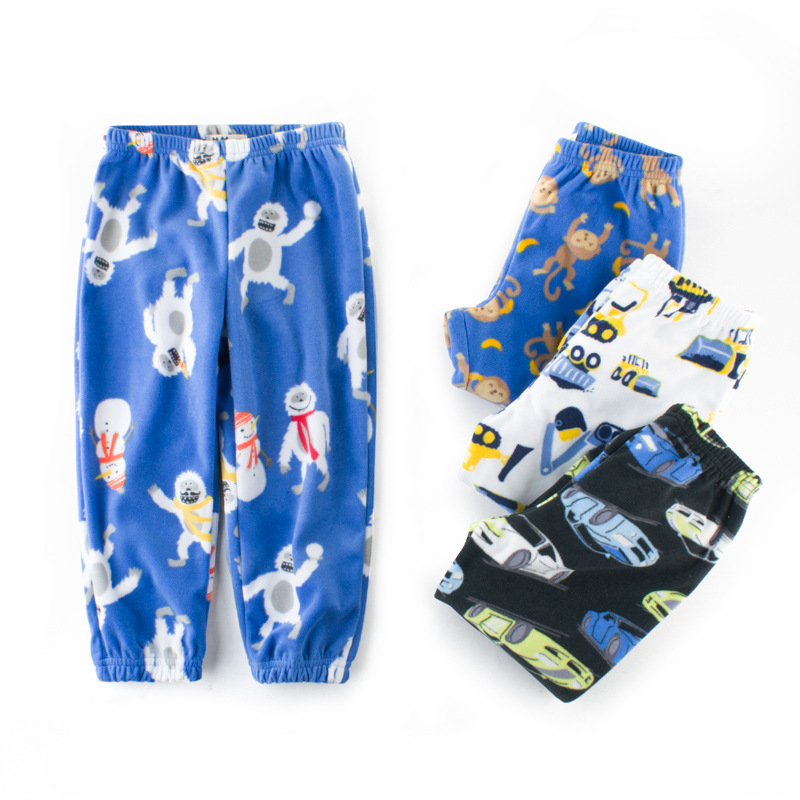 Pantalones de pijama largos para el hogar de lana polar para niños 27 niños ropa para niños Pantalones largos para niños de fondo cálido entrega de una pieza