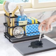 アマゾンキッチン収納ラック珪藻土マット食器洗いスポンジボウルブラシ水切りキッチン用品整理ラック