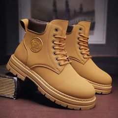 Martin Boots Short Boots Women Autumn Yellow Jacket Martin Boots Men and Women Same Style Couple Mid-calf Thick Bottom British Style Martin Boots 