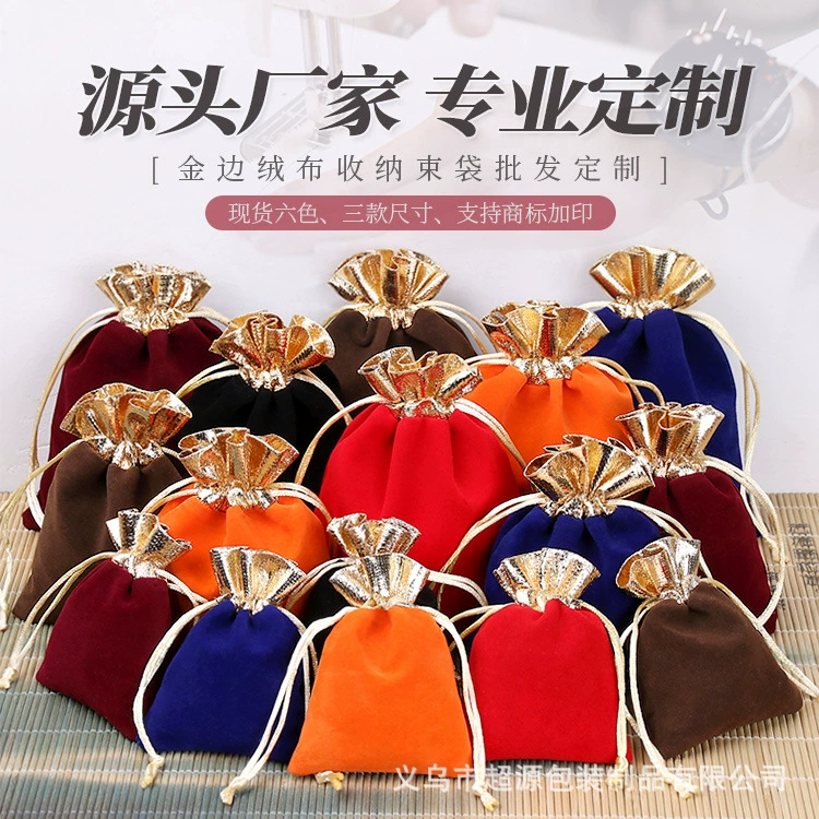 Красный высококачественный фланель мешок золото рот мешок ювелирных изделий мешок Drawstring подарка ювелирных изделий упаковывая мешок оптовые прямые продажи