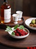 T家草木灰纯色果盘子圆形小盘沙拉盘餐具套装日式和风餐盘菜盘