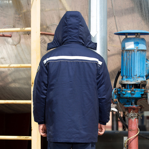 Anti-static work clothes, cotton clothes, thickened cold-proof workshop welding engineering clothes, reflective strips, removable labor insurance suit