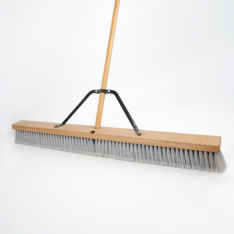 Factory Wholesale Road Brush Deck Floor Brush Long Handle Flowering Cleaning Brush Sandstone Courtyard Broom Solid Wood Bracket Home