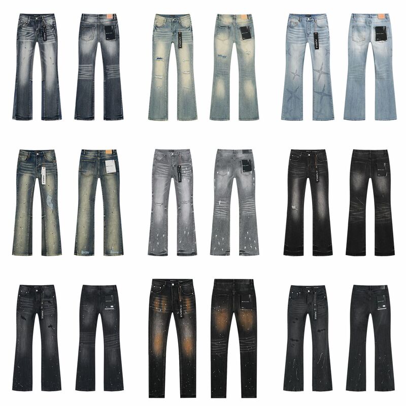 Cross-Border American Fashion Purple Brand Jeans Heavy-Duty American Fashion High Street Retro Casual Trendy Jeans Fashion Brand