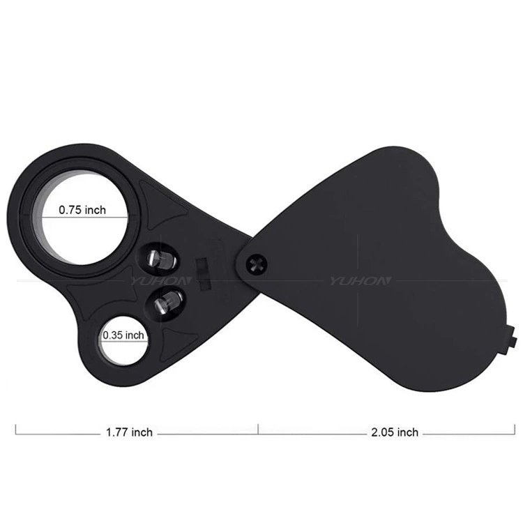 Светодиодная подсветка двойные ювелирные изделия портативное увеличительное стекло 30 раз-60 раз HD Античная идентификация коллекции нефритовых драгоценных камней