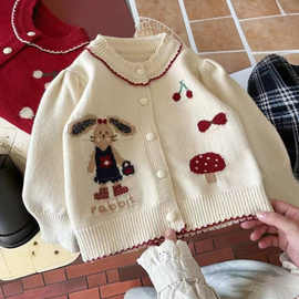 女童毛衣宝宝秋冬外套婴儿早秋衣服小女孩超萌针织衫儿童韩版外搭