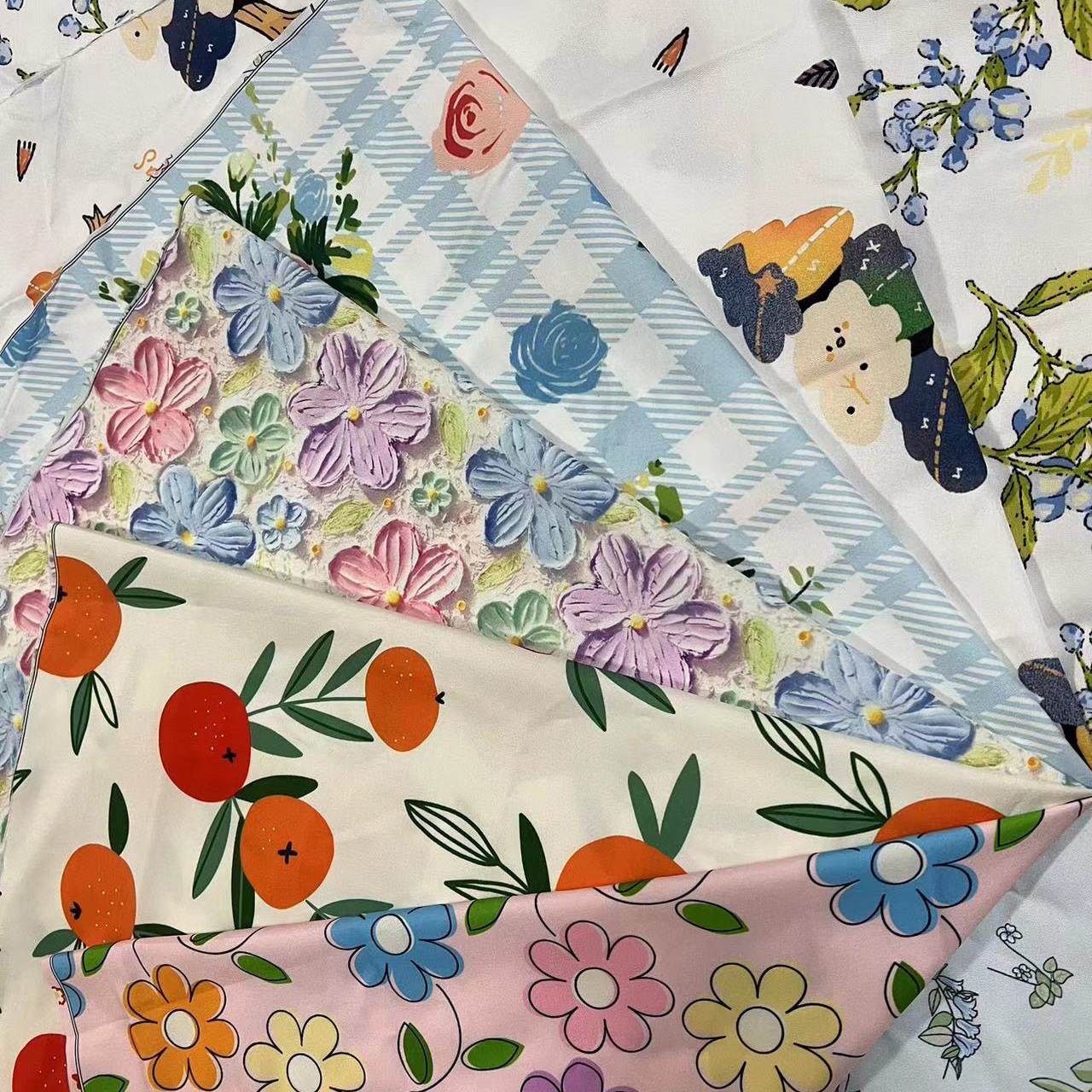 四面弹数码印花小碎花连衣裙印花面料童装睡衣布料批发 可开花型