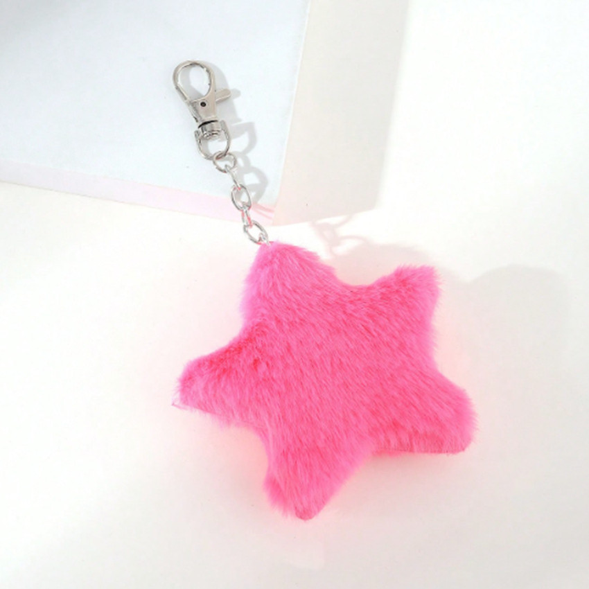 15g Weight Bag Pendant, Keychain Classification 1 Piece Quantity Daily, Street Occasion Imitation fur, Alloy Material Star Pattern Cute Style 1 Piece Cute Star Imitation Fur Alloy Bag Pendant Keychain 11