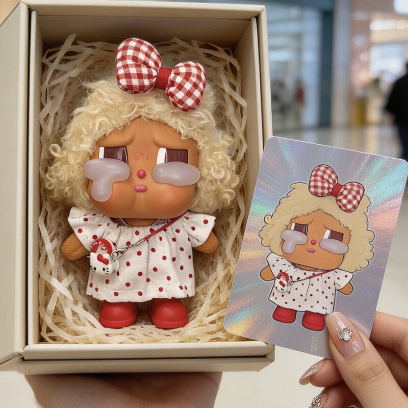 Suitable for Crybaby Doll Clothes, Tear-Drop Factory Crybaby Doll Clothes, Small Polka Dots, First and Second Generation [Doll Not Included]