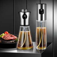 Cross-border 304 Stainless Steel Oil Sprayer, Kitchen Multi-Functional Atomizing Oil Bottle, BBQ Steak-Style Press-Action Oil Dispenser