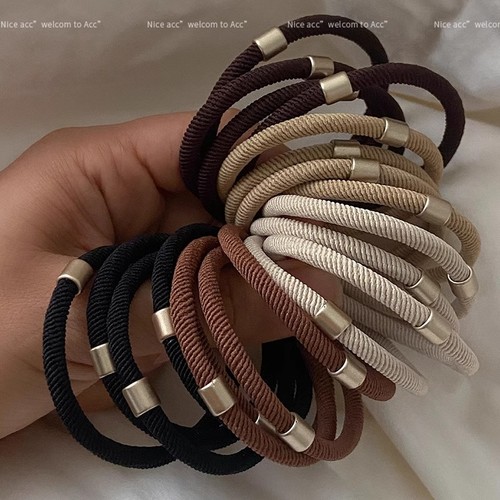 High elastic black hair band headband for women, Korean style simple hair tie rubber band, versatile and durable ponytail hair band headgear