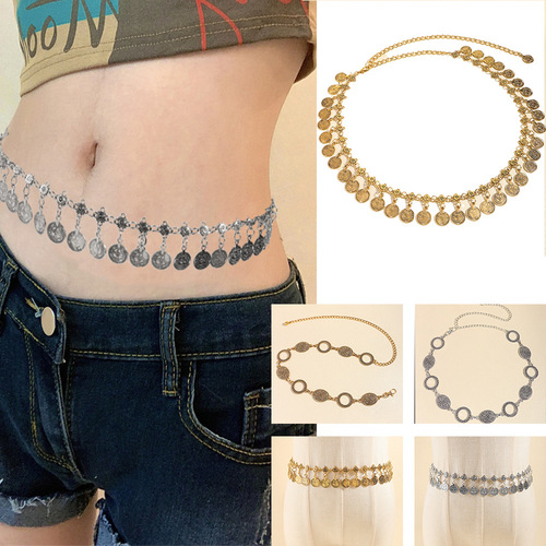 New Belt Retro Tassel Coin Disc Autumn Decorative Dress Medieval Belly Dance