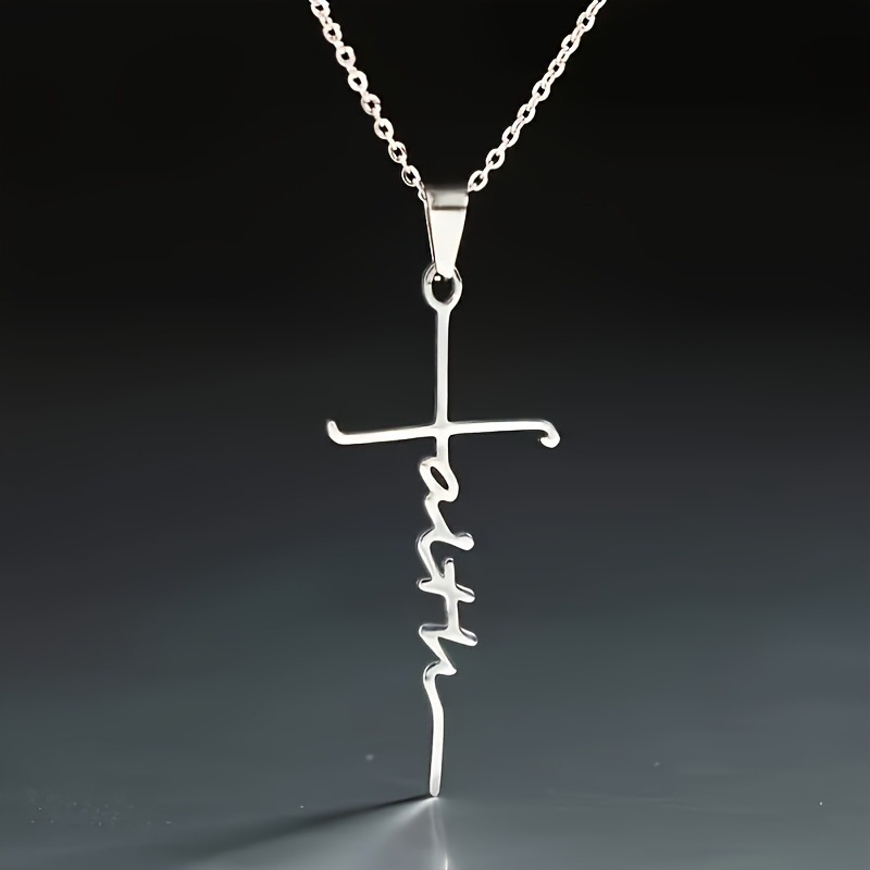 Collana da uomo con ciondolo croce dorata semplice e versatile_voghion.com