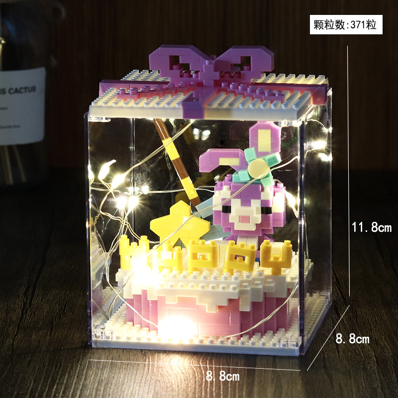 Torta de cumpleaños micro diamante pequeña partícula bloques construcción novias lindas regalo chica serie juguetes al por mayor regalos del estudiante
