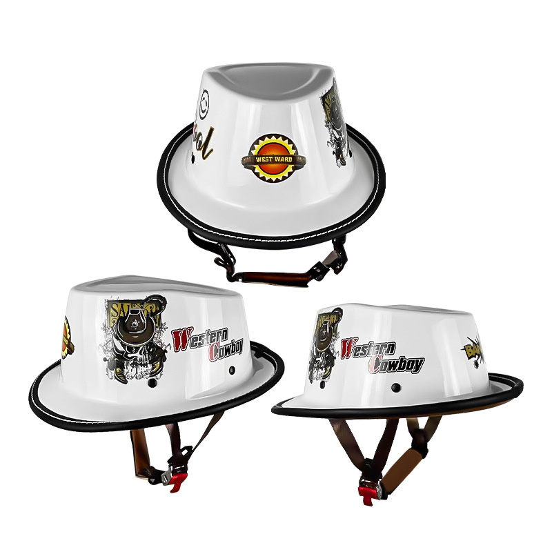 Retro medio casco bandido americano primicia casco viajes calle tiro Caballero sombrero arte casco Caballero casco fábrica entrega al por mayor