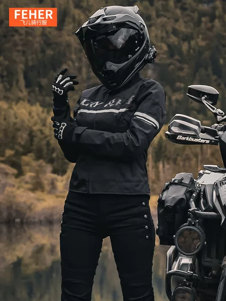 Feher Motorcycle Riding Jacket for Women, Breathable, Windproof, Waterproof, and Anti-Fall, Suitable for All Seasons, Commuter Jacket