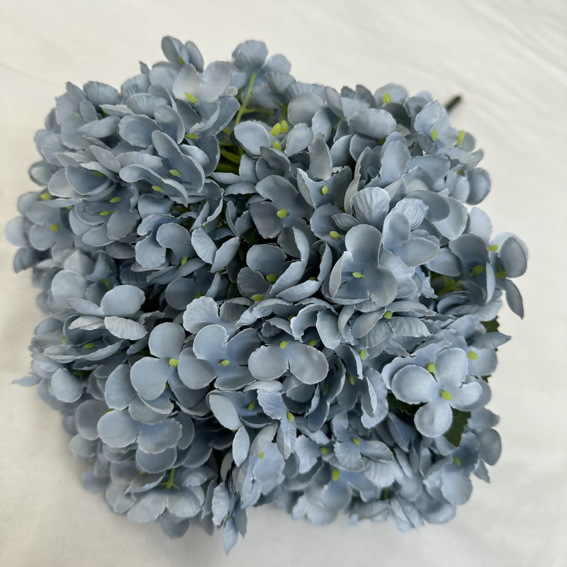 5頭の梅宇のアジサイのシミュレーションの花の単枝の大きいアジサイの結婚式場は装飾の花の列を飾って毛布の造花を磨いています。|undefined