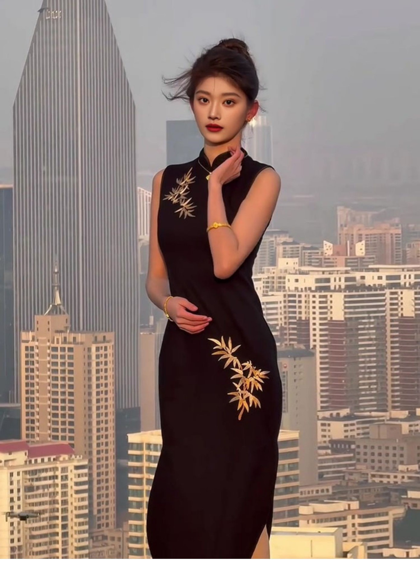 2025 Cross-Border European And American High-End New Chinese Style Women's Summer Thick Elastic Patterned_ecoleips.com