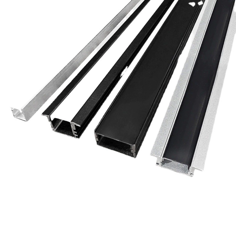 Жесткая полоса света Светодиодная алюминиевая Серебристая Неокаймленная алюминиевая полоса световая полоса встроенный световой слот из алюминиевого сплава с открытым креплением скрытый
