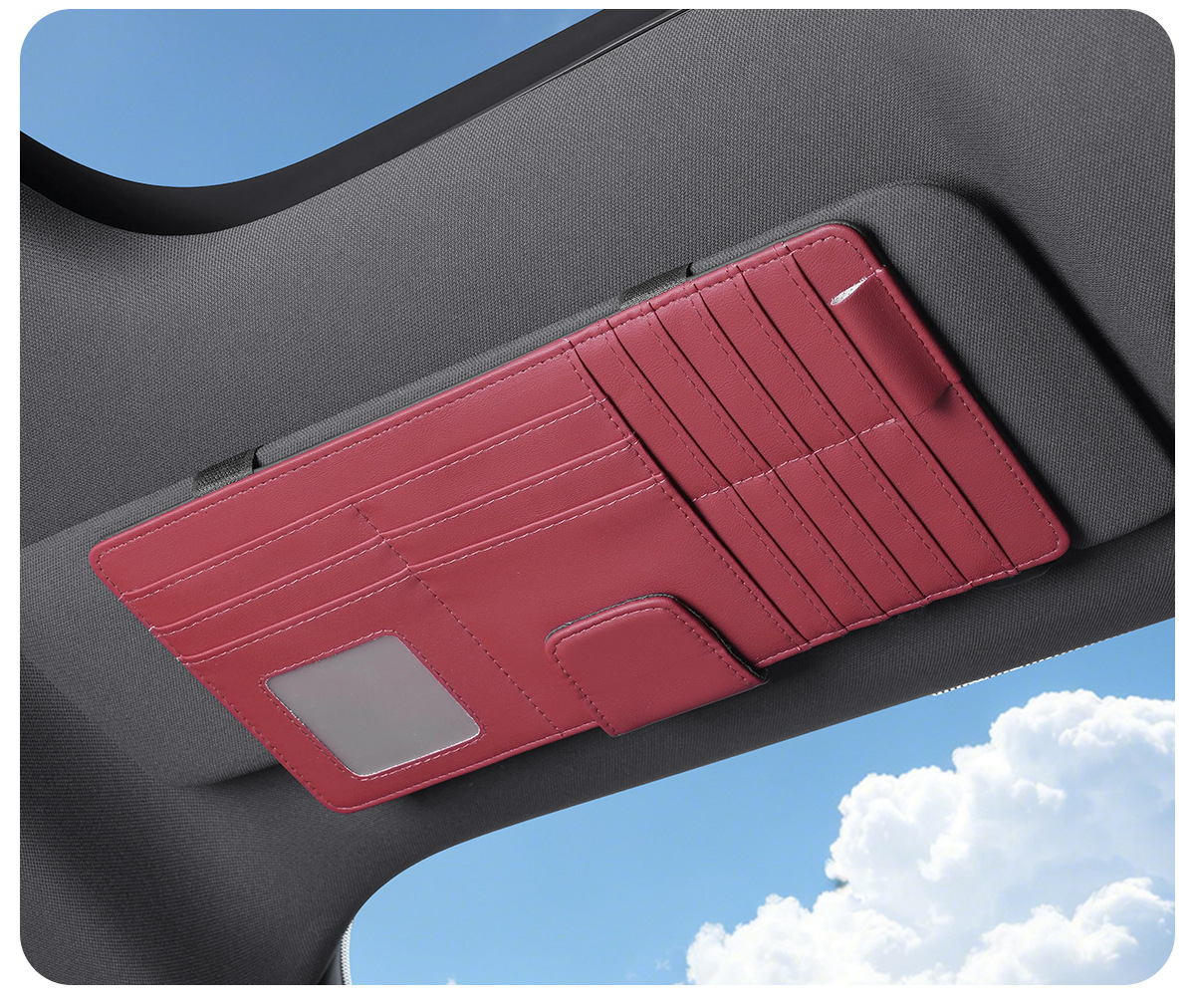 Car sun visor storage clip multifunctional in-car glasses clip card holder storage bag document holder storage case