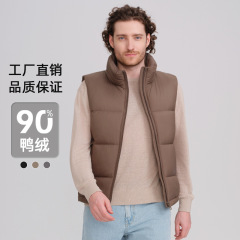白鸭绒立领加厚羽绒马甲男士背心2025年新款秋冬保暖休闲外套批发