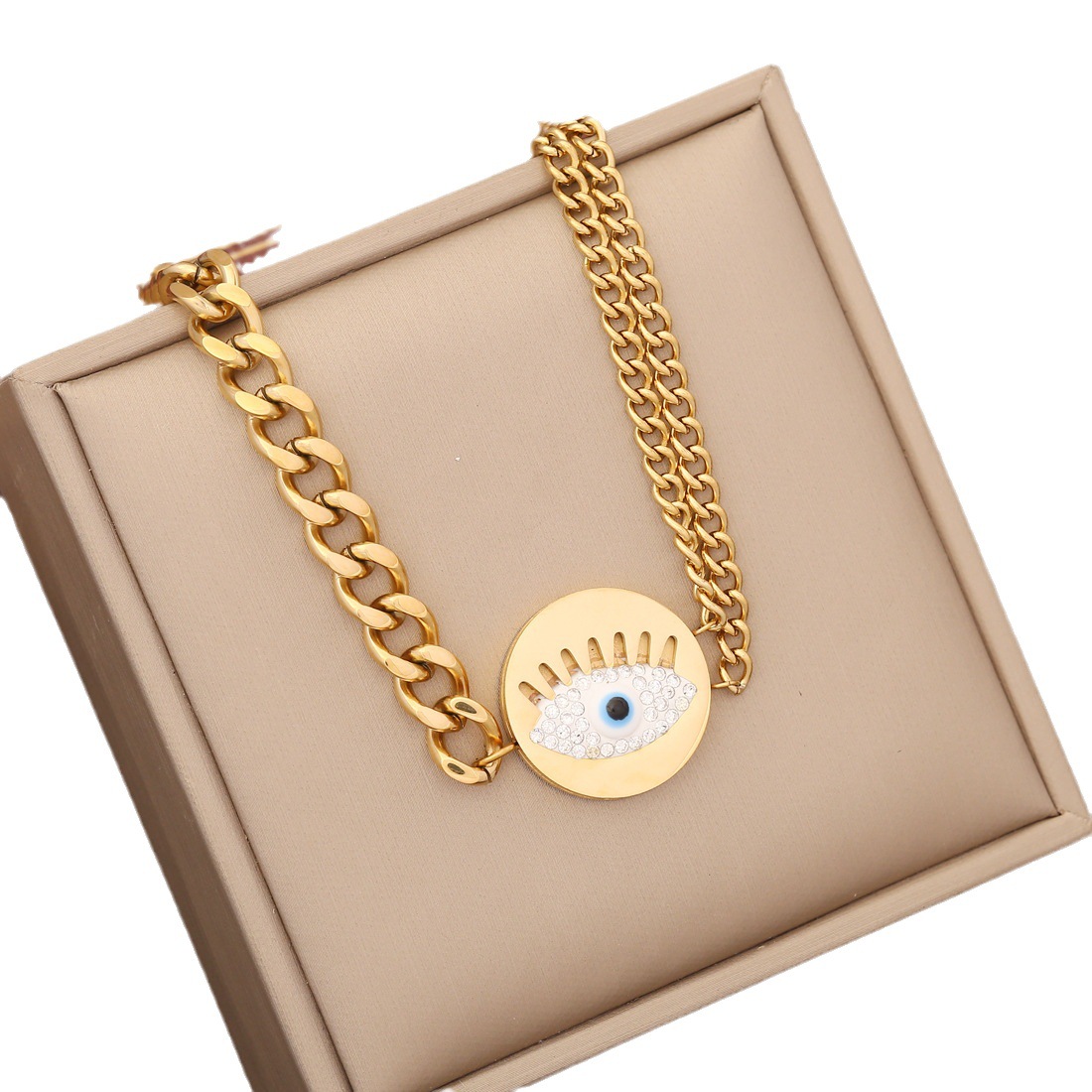 Accessory, pendant, jewelry stainless steel, chain for key bag , European style, diamond encrusted 5