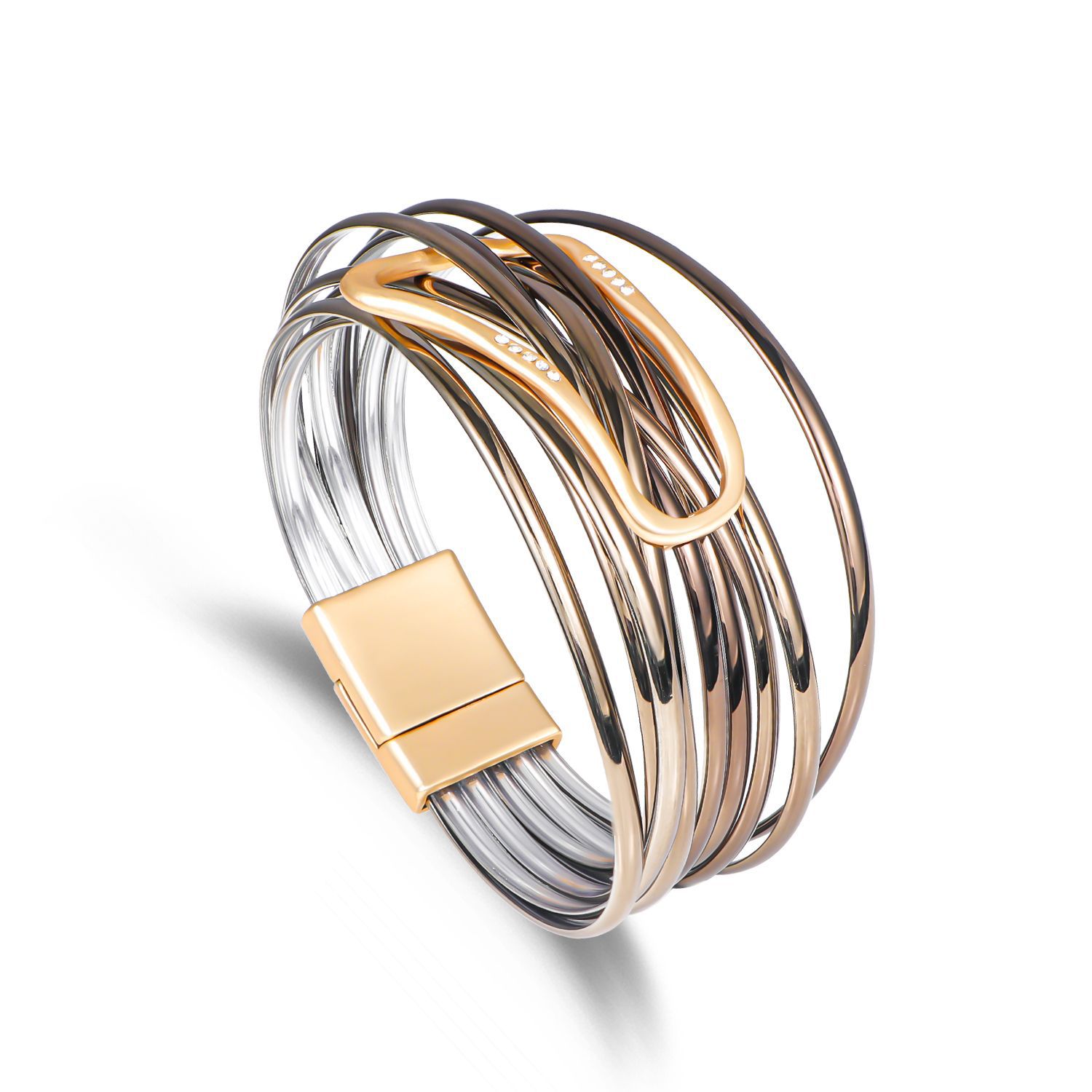 Fashion versatile multi-layer European and American style bracelet Bohemian style alloy magnet buckle bracelet new ladies bracelet