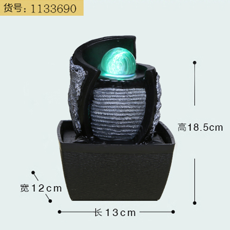 Adornos de agua corriente Agua circulante Fuente de lujo ligera moderna Escritorio de oficina Bola de feng shui pequeña decoración de sala de estar
