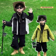 儿童外套男童冲锋衣三合一秋冬款2025新款痞帅冬装男宝宝连帽上衣