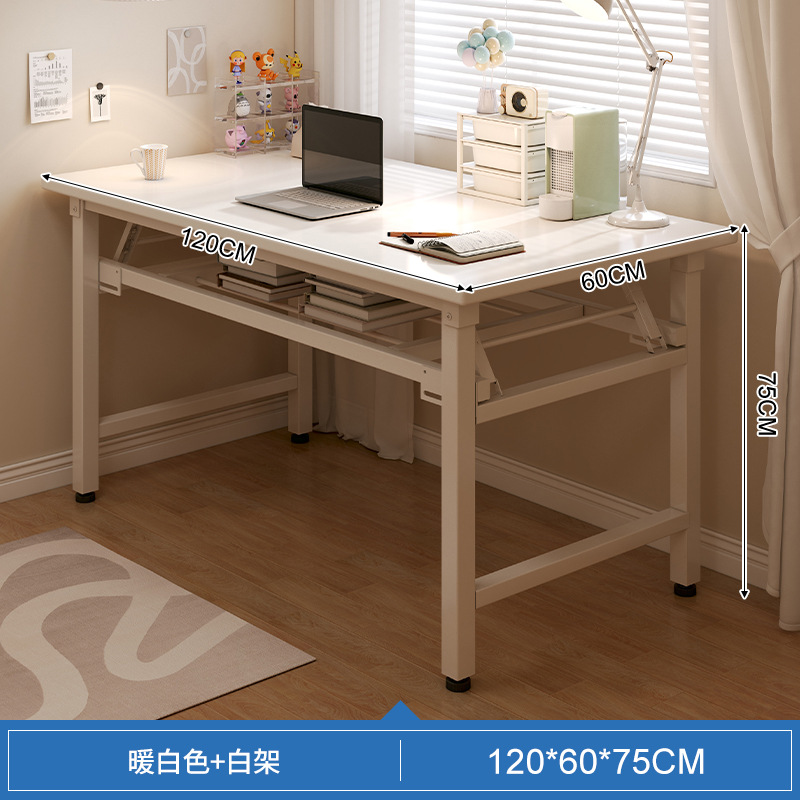 Mesa plegable, dormitorio de niñas, escritorio doméstico, escritorio de computadora simple, tabla rectangular, tabla larga, pequeño escritorio de trabajo image 13