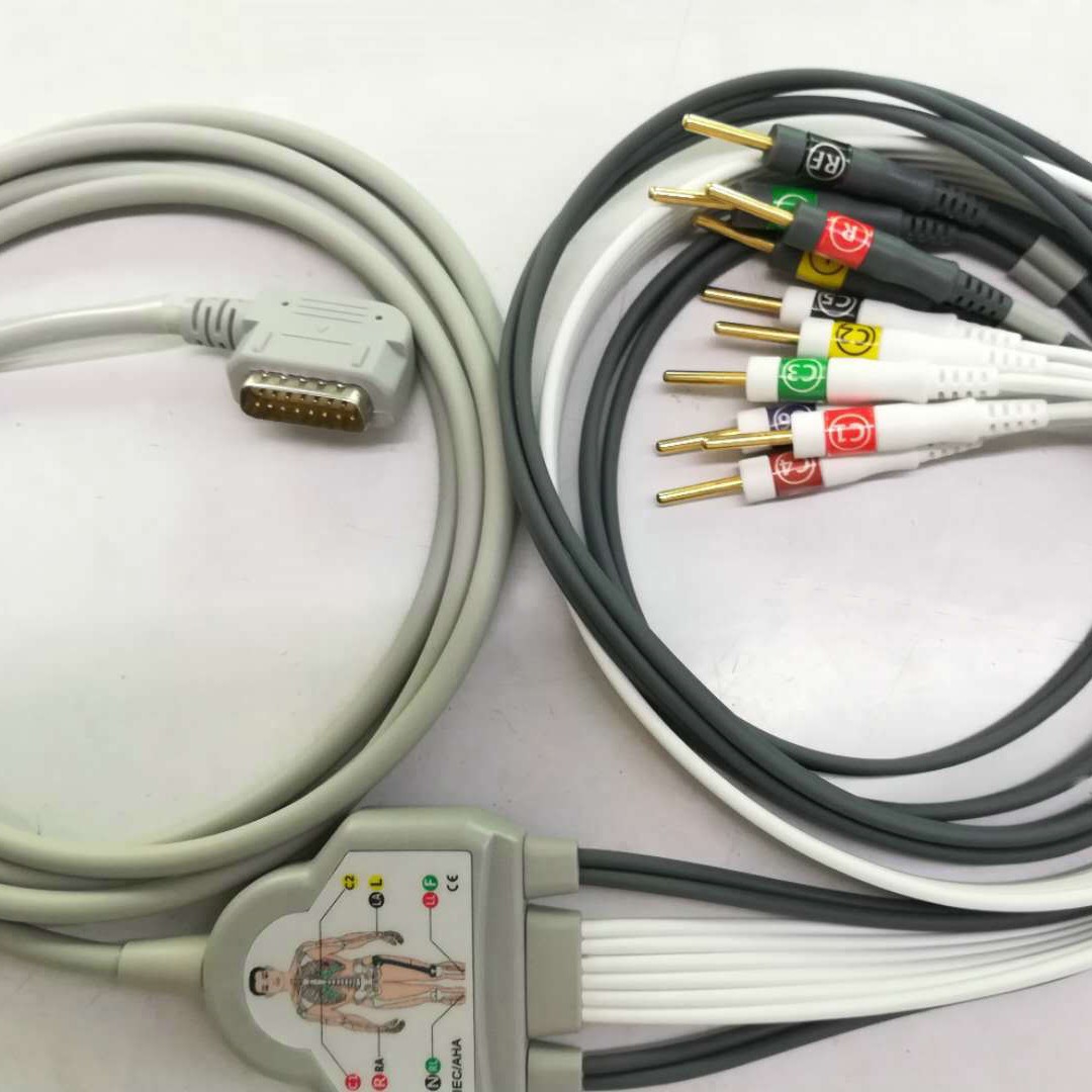 适用于铃谦PC109 108 十二导心电图机导联线 4.0香蕉插欧标