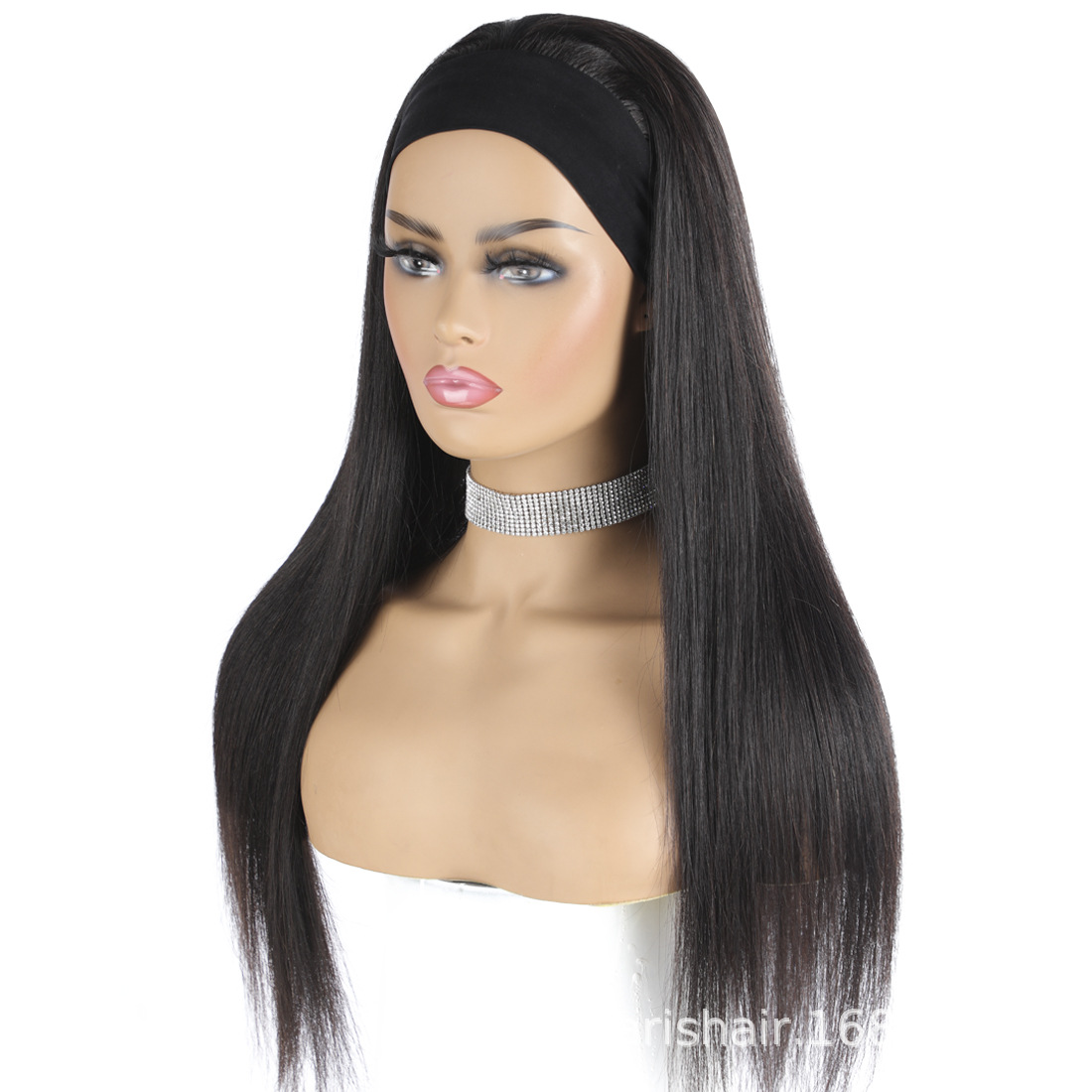 Diadema banda de pelo europeo y americano negro nueva peluca diadema pelucas pelo recto diadema