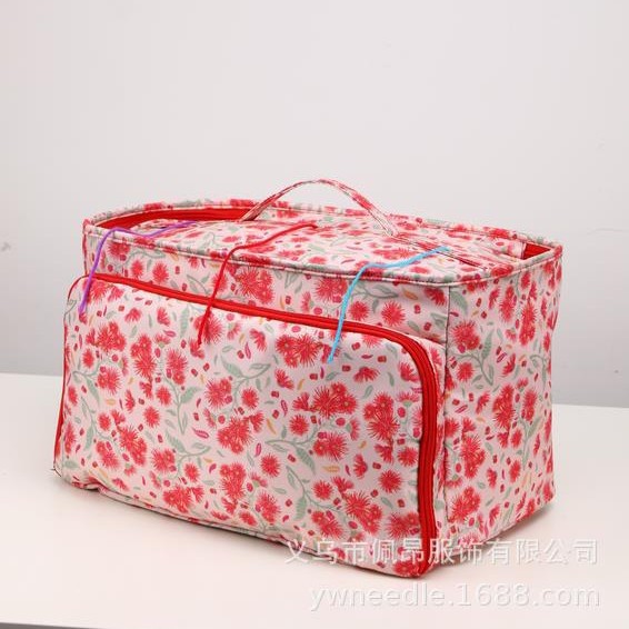 Nueva talla grande mejorada bolsa de lana de ganchillo de tres agujeros bolsa de almacenamiento herramienta de tejido de almacenamiento multifunción bolsa vacía al por mayor