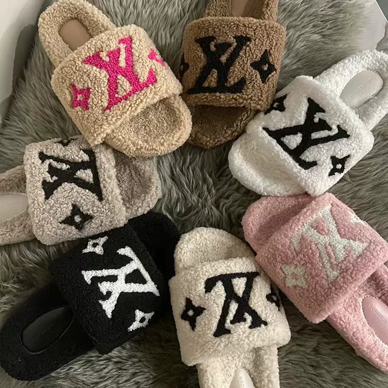 Женские уличные плюшевые тапочки 2022 зима Новые LY полотенце с вышивкой модные теплые хлопковые тапочки толщиной 4 см
