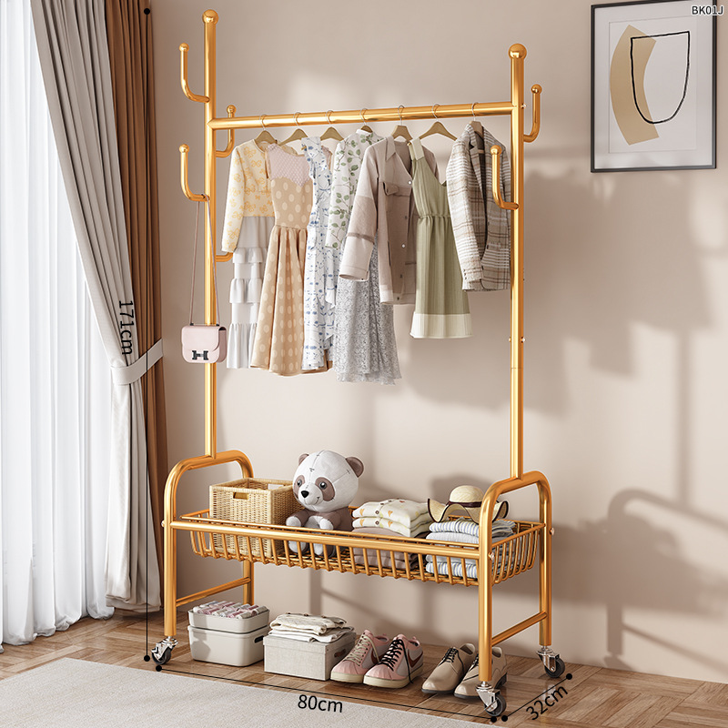Percha de secado piso dormitorio balcón doméstico colgar ropa percha de sombrero plegable simple interior móvil barra de secado de ropa