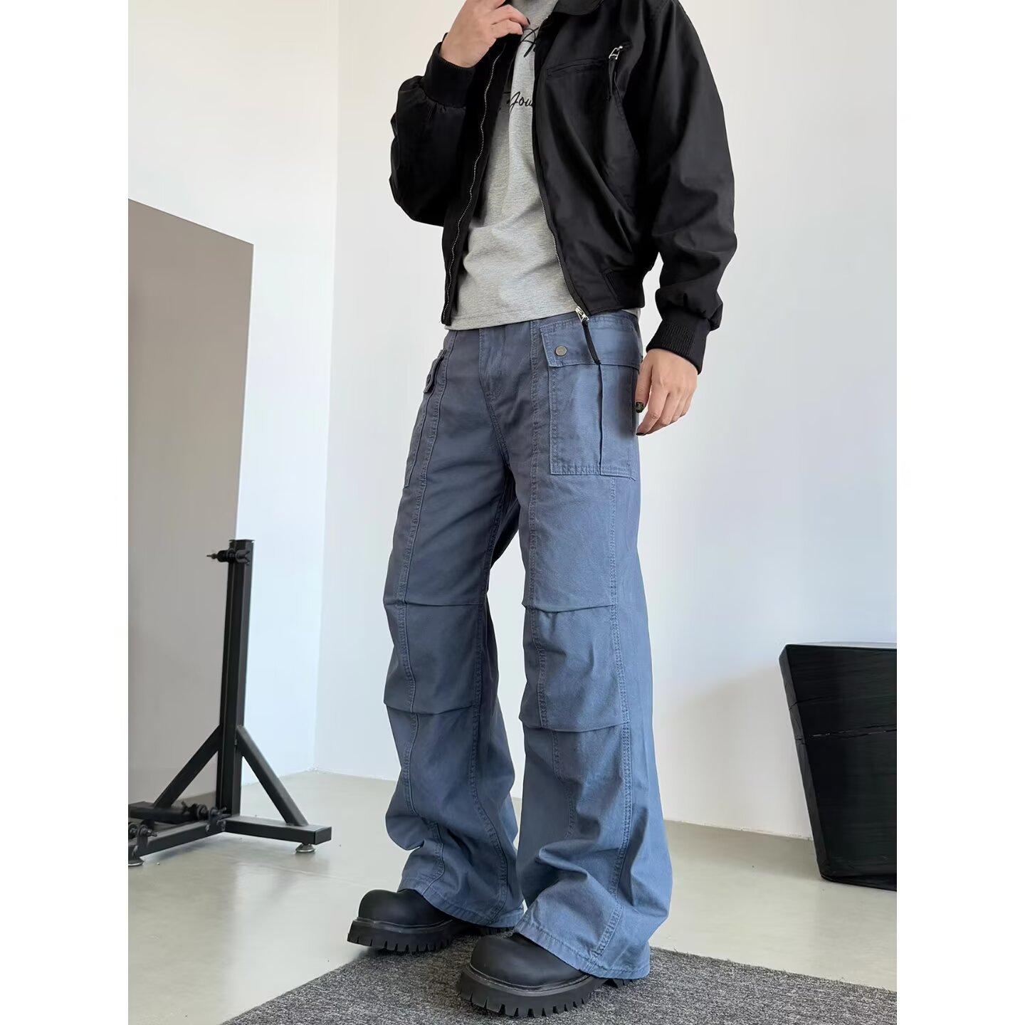 Popular Cargo Pants Men's Casual Work Pants Durable Casual Pants Straight Loose Spring and Autumn Style Multi-Pocket