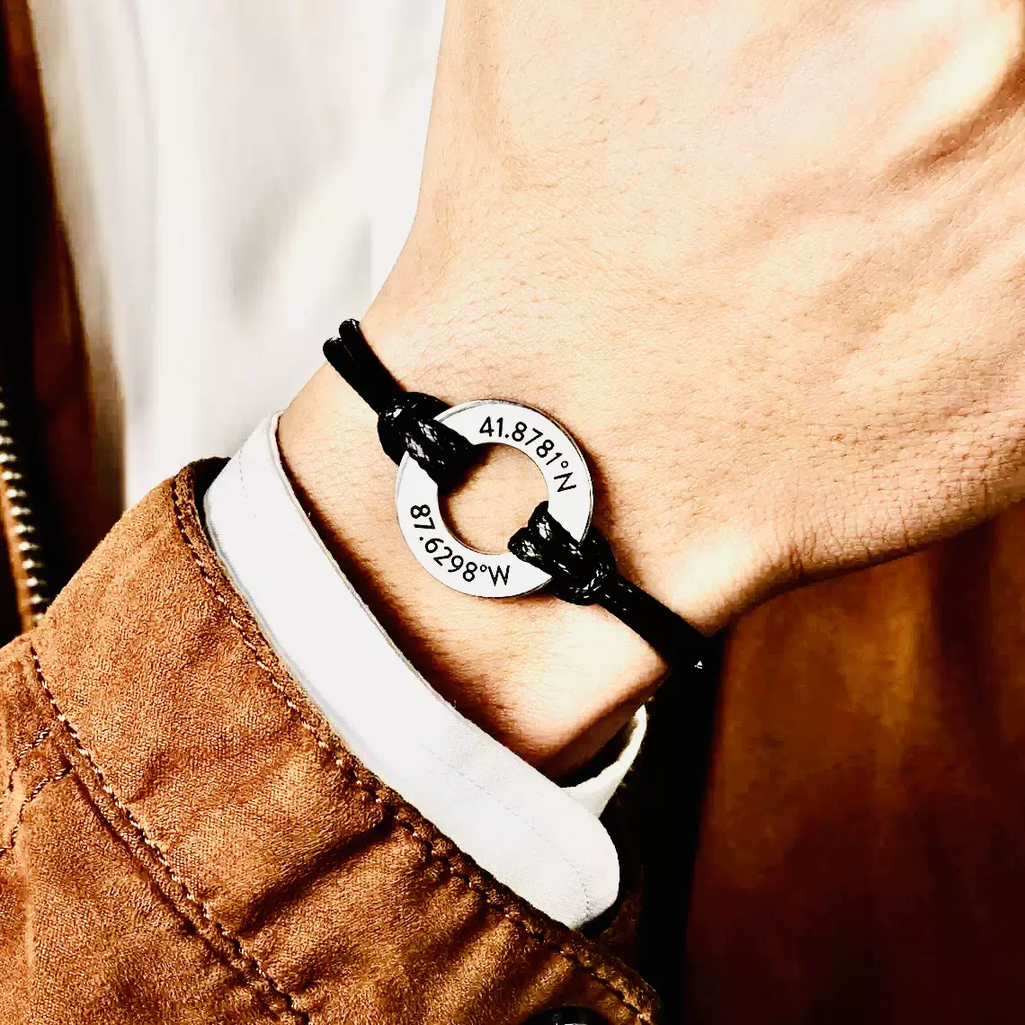 外贸货源批发编织圆环镂空圆环手链ins男女情侣手链调节款定logo