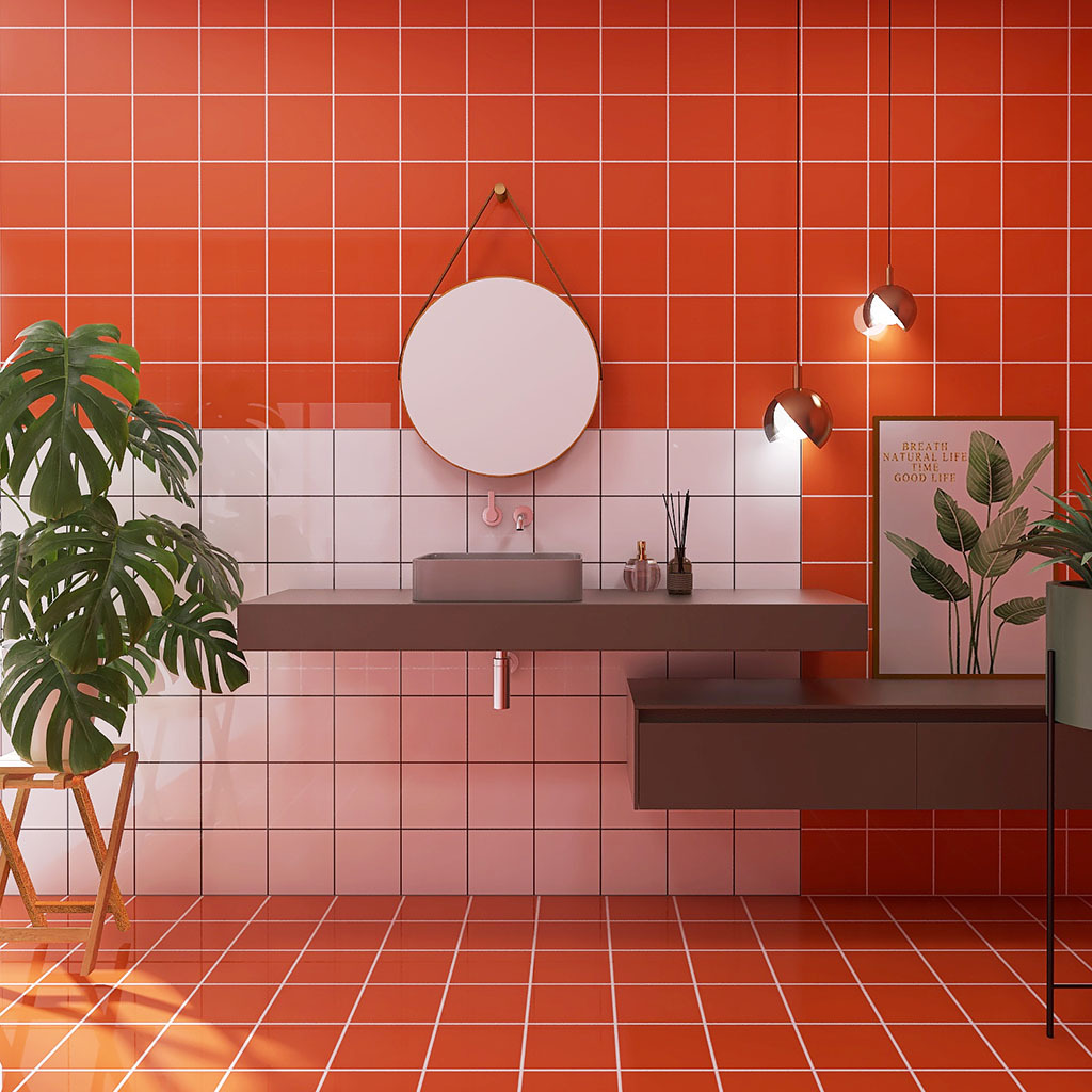 Nordic Bathroom Waterproof Solid Color Sticker Crystal Hard Sheet Tile Sticker Modern Style Kitchen Oil-proof Self-adhesive Pvc Sticker