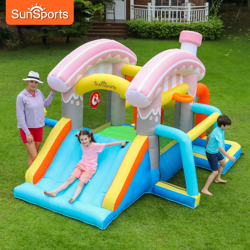 SunSports | Castillo inflable para niños pequeños Camas de salto Casa Castillo inflable Toboganes Castillo inflable Piscina de olas