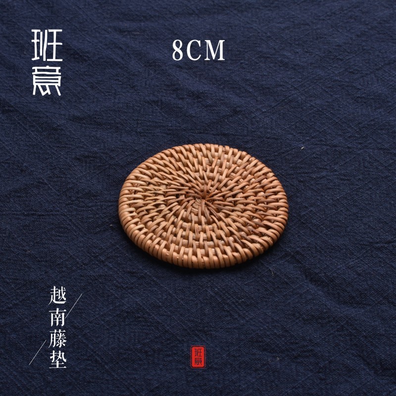 手工编织越南藤编杯垫茶具藤木养壶垫 越南老藤编杯垫批发|undefined
